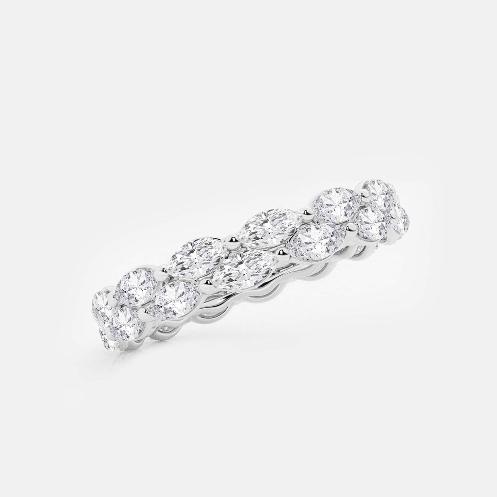 GWA076 - Additional Image 1 for  2 ctw Double-row Marquise Lab Grown Diamond Eternity Band - 4.8mm Width