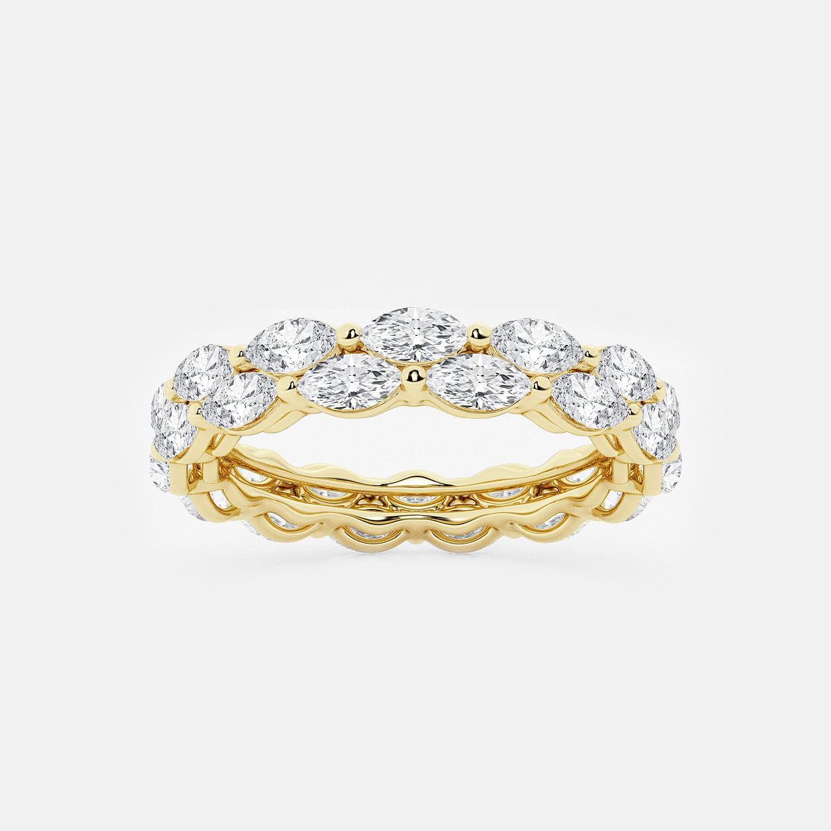 GWA076 - product video for 2 ctw Double-row Marquise Lab Grown Diamond Eternity Band - 4.8mm Width