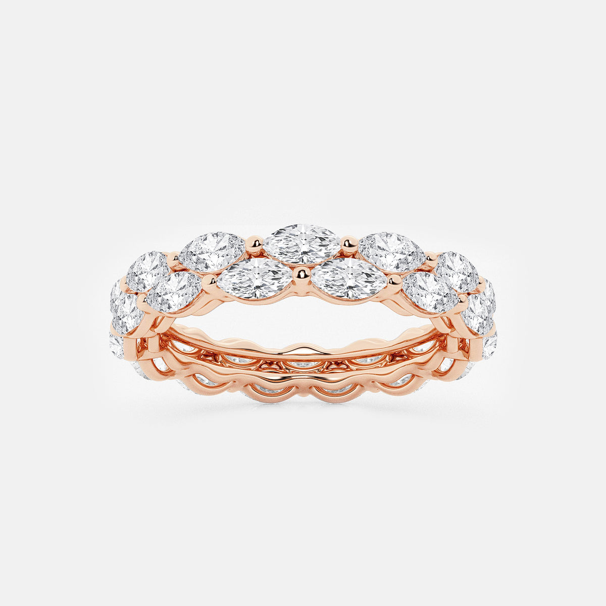 GWA076 - product video for 2 ctw Double-row Marquise Lab Grown Diamond Eternity Band - 4.8mm Width
