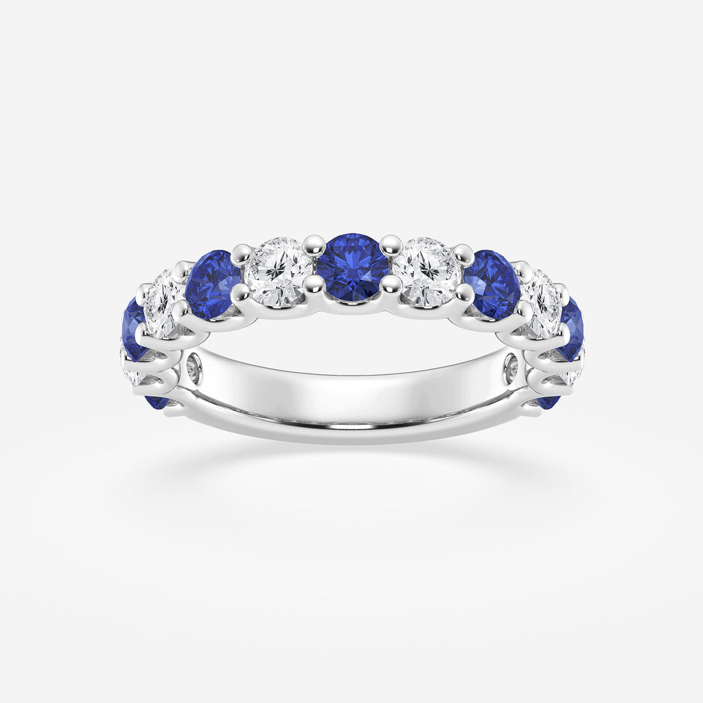 GWA078 - product video for 3.50mm Round Cut Created Sapphire and 7/8 ctw Round Lab Grown Diamond Wedding Band