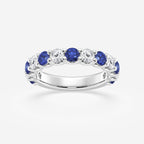 GWA078 - product video for 3.50mm Round Cut Created Sapphire and 7/8 ctw Round Lab Grown Diamond Wedding Band