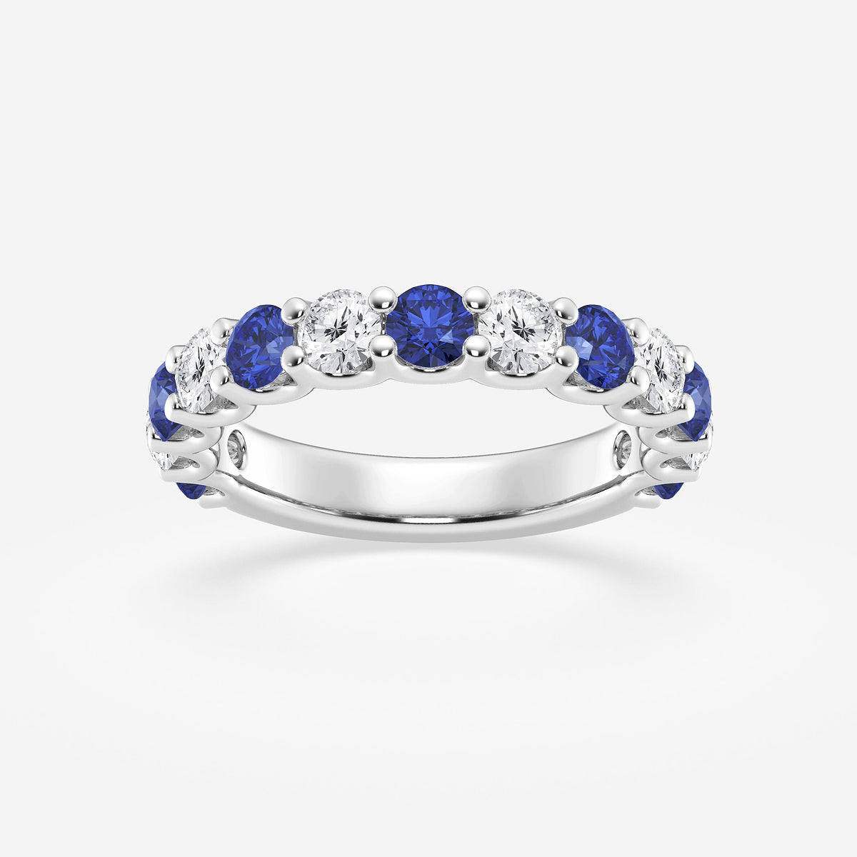 GWA078 - product video for 3.50mm Round Cut Created Sapphire and 7/8 ctw Round Lab Grown Diamond Wedding Band