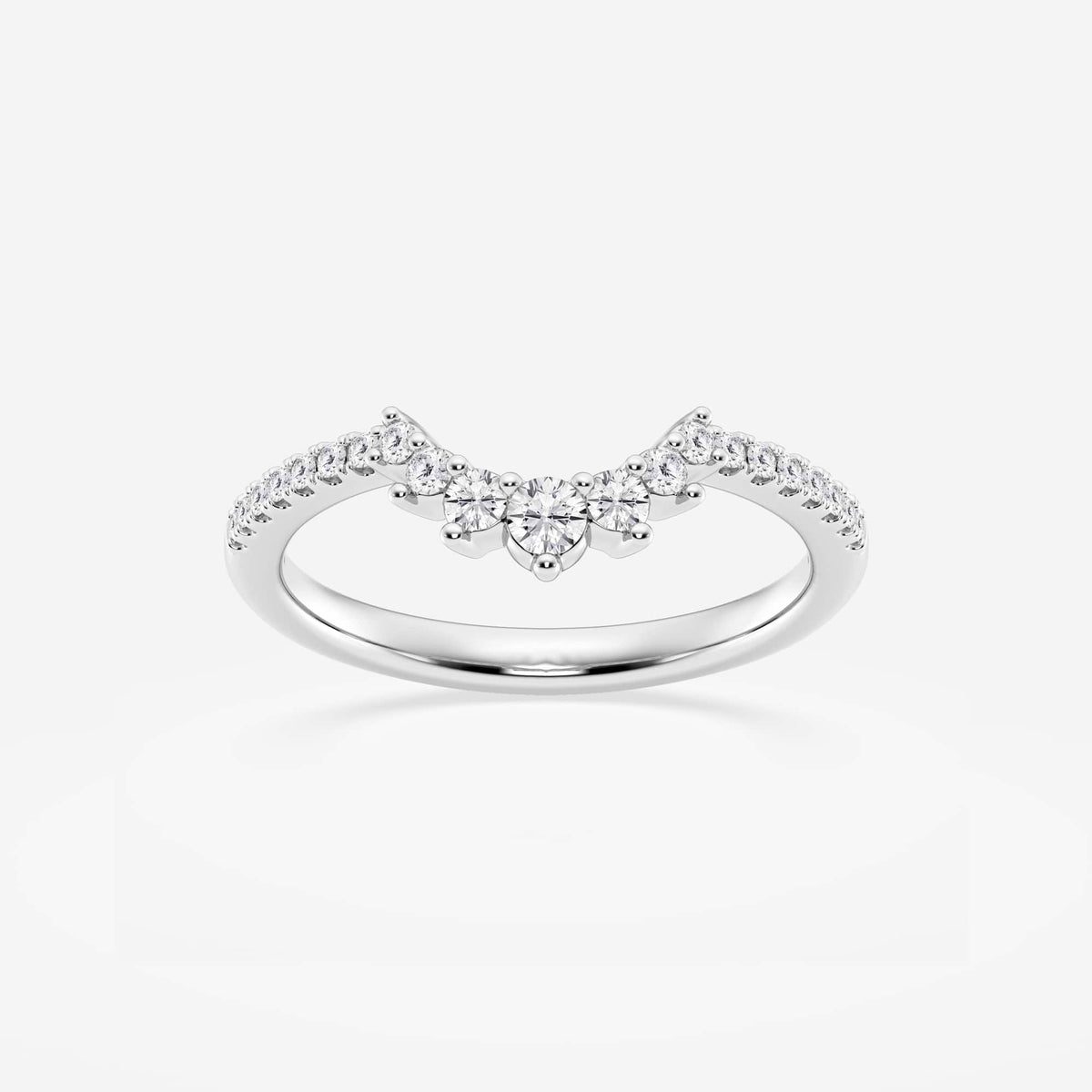 GWA079 - 1/4 ctw Round Lab Grown Diamond Graduated Crown Stackable Ring