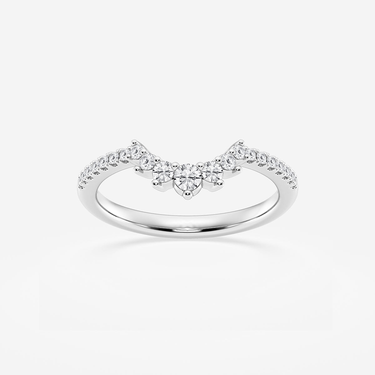 GWA079 - product video for 1/4 ctw Round Lab Grown Diamond Graduated Crown Stackable Ring