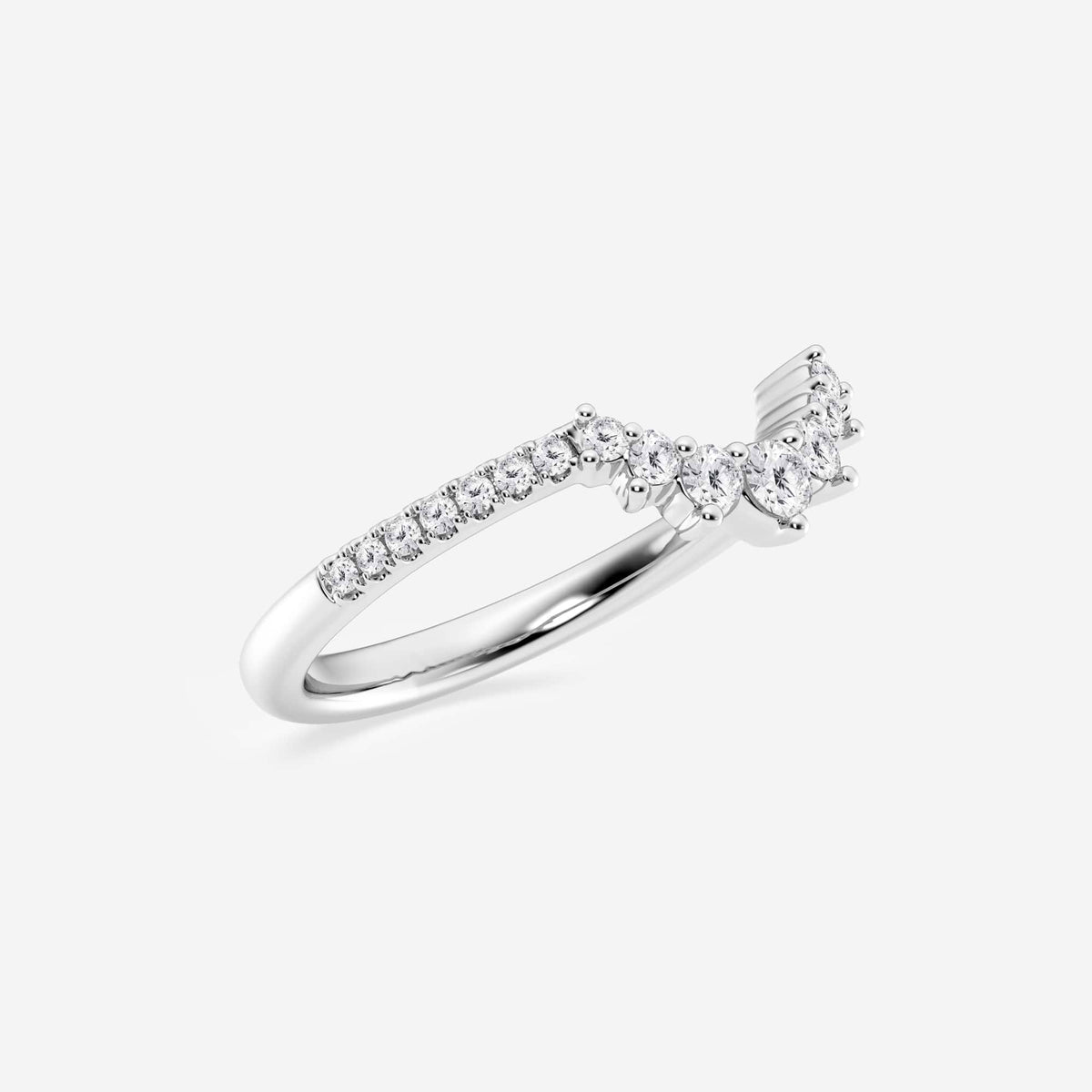 GWA079 - Additional Image 1 for  1/4 ctw Round Lab Grown Diamond Graduated Crown Stackable Ring