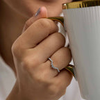 GWA079 - 1/4 ctw Round Lab Grown Diamond Graduated Crown Stackable Ring