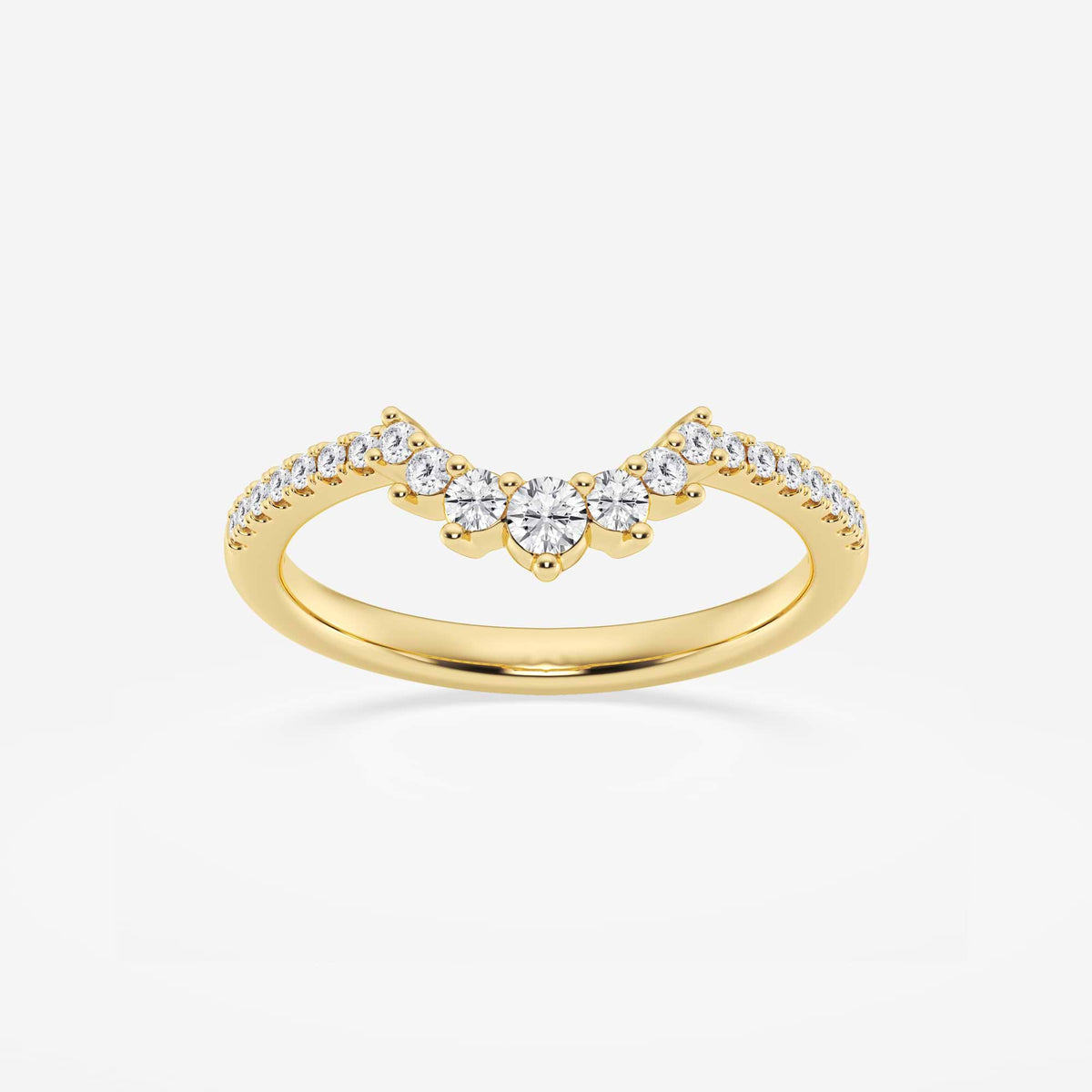GWA079 - 1/4 ctw Round Lab Grown Diamond Graduated Crown Stackable Ring