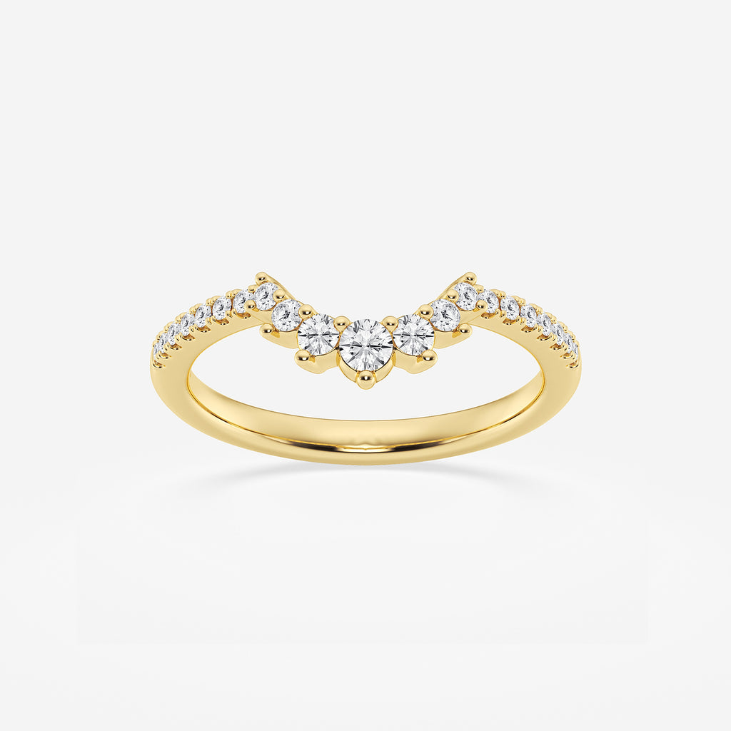 GWA079 - product video for 1/4 ctw Round Lab Grown Diamond Graduated Crown Stackable Ring