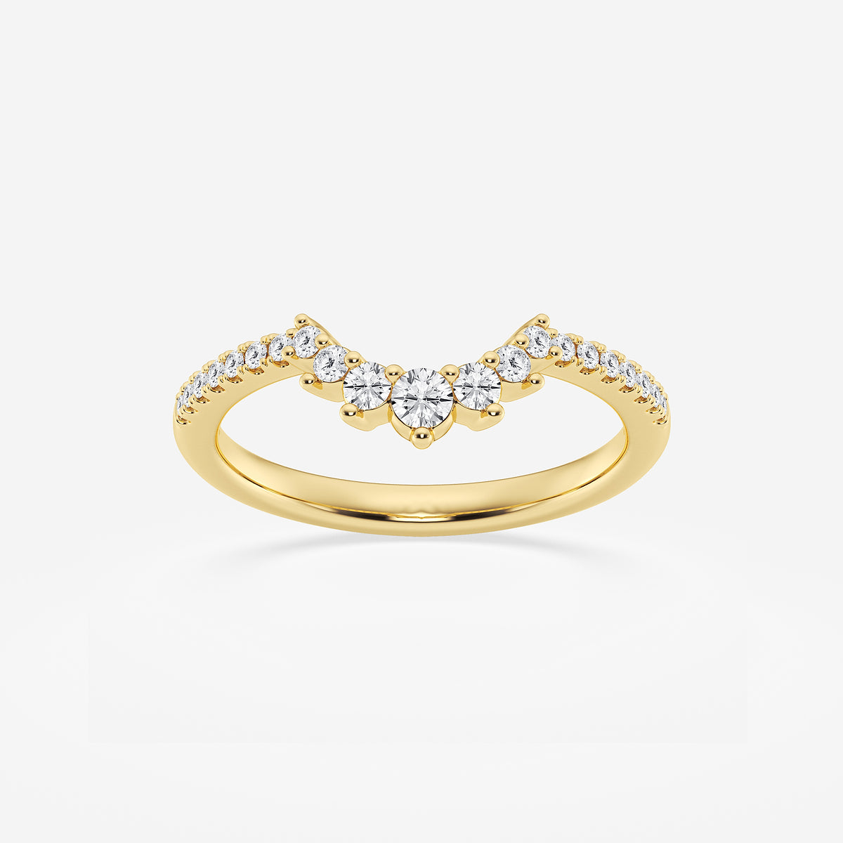 GWA079 - product video for 1/4 ctw Round Lab Grown Diamond Graduated Crown Stackable Ring