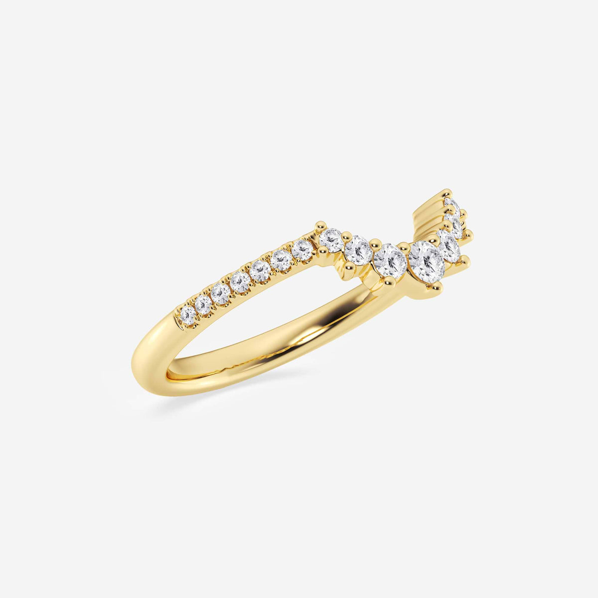 GWA079 - Additional Image 1 for  1/4 ctw Round Lab Grown Diamond Graduated Crown Stackable Ring