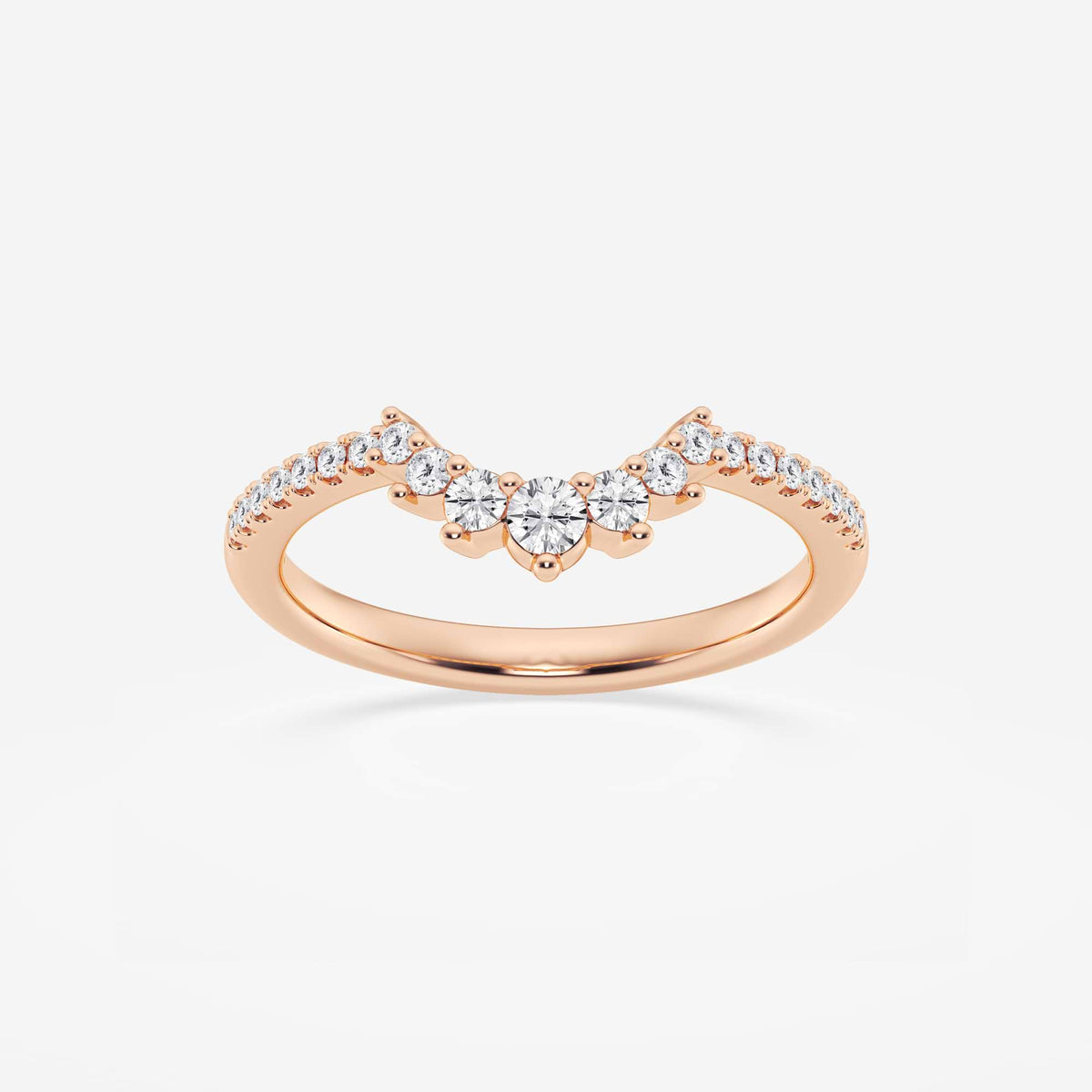 GWA079 - 1/4 ctw Round Lab Grown Diamond Graduated Crown Stackable Ring
