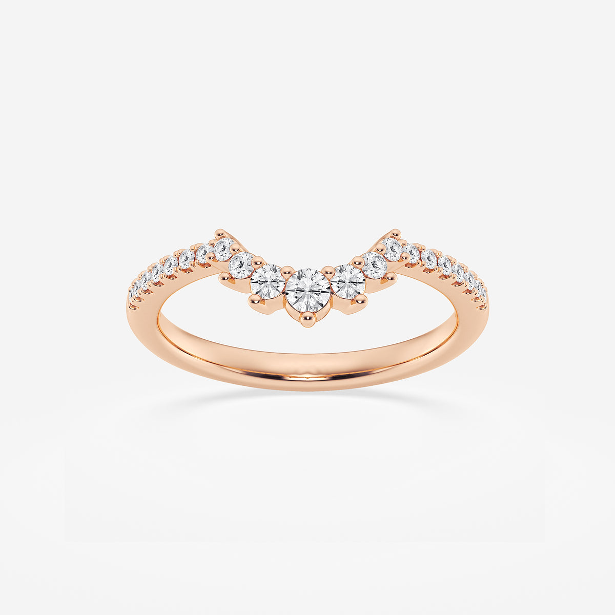 GWA079 - product video for 1/4 ctw Round Lab Grown Diamond Graduated Crown Stackable Ring