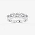 GWA080 - 3 ctw Emerald Lab Grown Diamond Half Bezel East-West Five Stone Anniversary Band