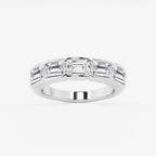 GWA080 - 3 ctw Emerald Lab Grown Diamond Half Bezel East-West Five Stone Anniversary Band