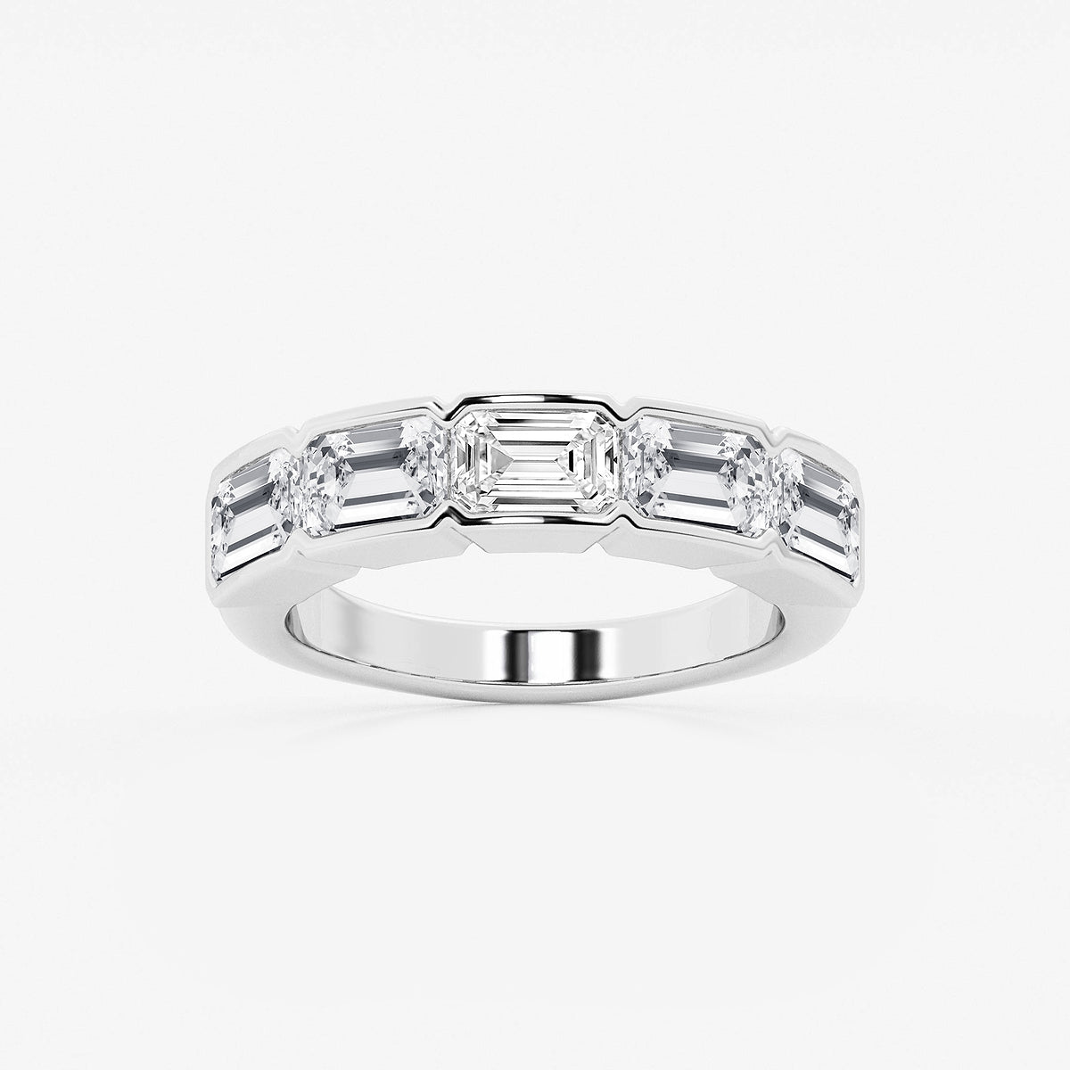 GWA080 - product video for 3 ctw Emerald Lab Grown Diamond Half Bezel East-West Five Stone Anniversary Band