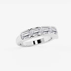 GWA080 - Additional Image 1 for  3 ctw Emerald Lab Grown Diamond Half Bezel East-West Five Stone Anniversary Band