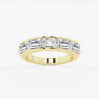 GWA080 - product video for 3 ctw Emerald Lab Grown Diamond Half Bezel East-West Five Stone Anniversary Band