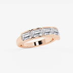 GWA080 - Additional Image 1 for  3 ctw Emerald Lab Grown Diamond Half Bezel East-West Five Stone Anniversary Band