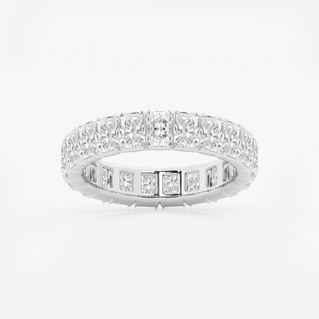 GWA082 - 3 7/8 ctw Radiant Lab Grown Diamond V-Prong Eternity Band - 4.2mm Width