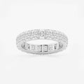 GWA082 - 3 7/8 ctw Radiant Lab Grown Diamond V-Prong Eternity Band - 4.2mm Width