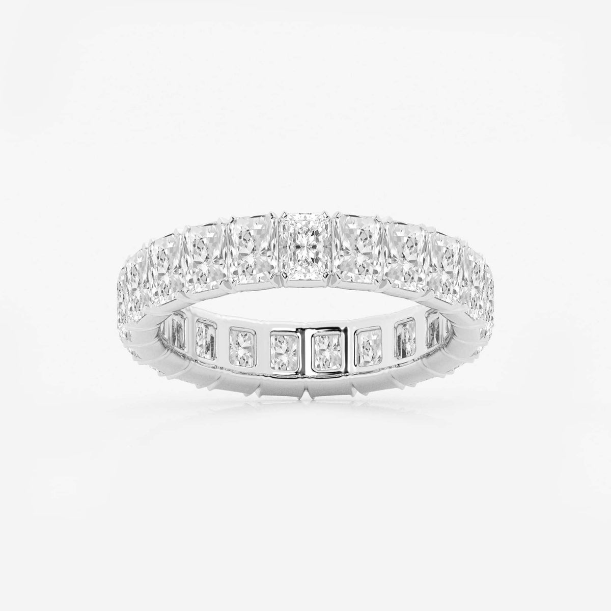 GWA082 - 3 7/8 ctw Radiant Lab Grown Diamond V-Prong Eternity Band - 4.2mm Width