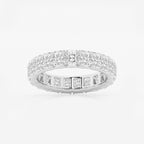GWA082 - product video for 3 7/8 ctw Radiant Lab Grown Diamond V-Prong Eternity Band - 4.2mm Width