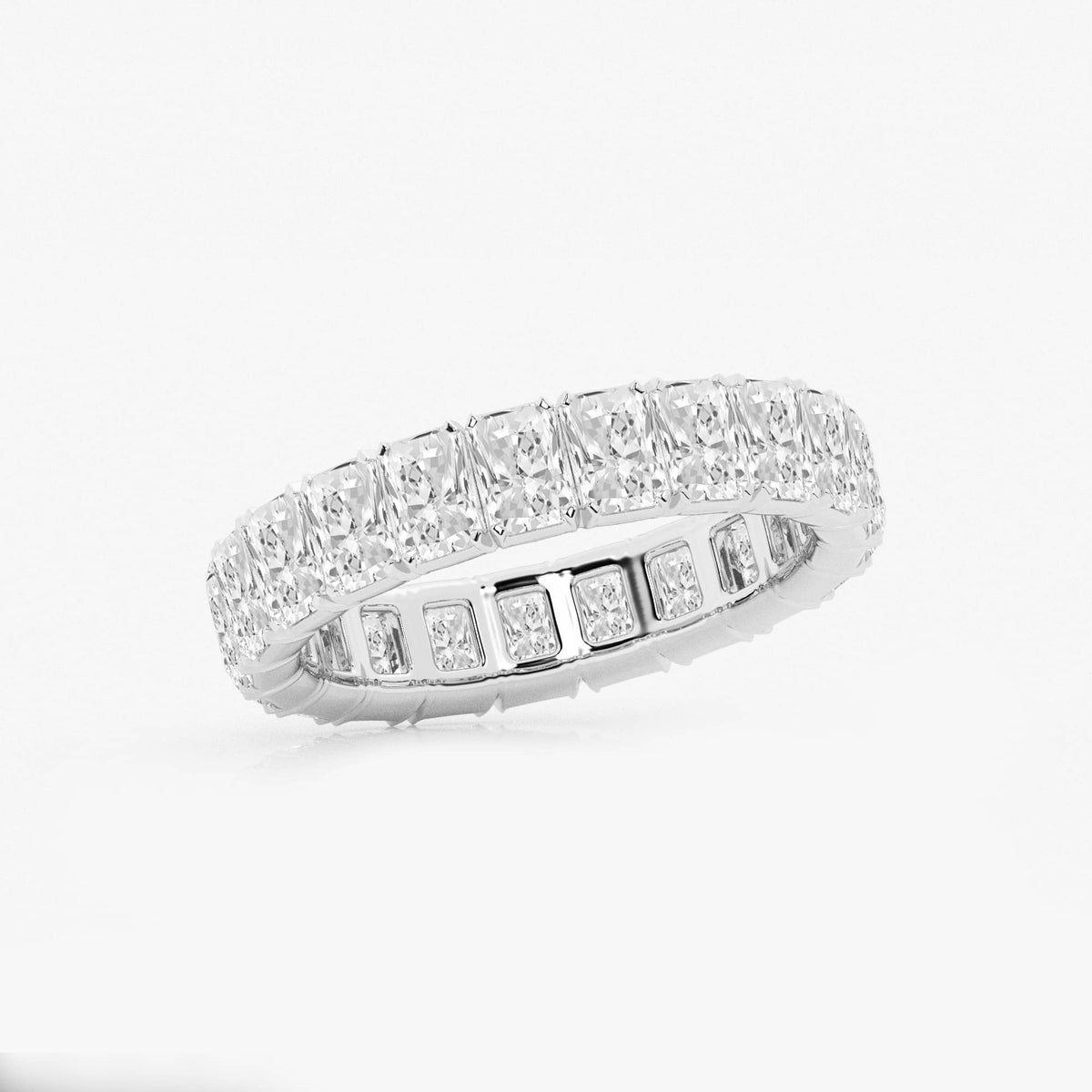 GWA082 - Additional Image 1 for  3 7/8 ctw Radiant Lab Grown Diamond V-Prong Eternity Band - 4.2mm Width