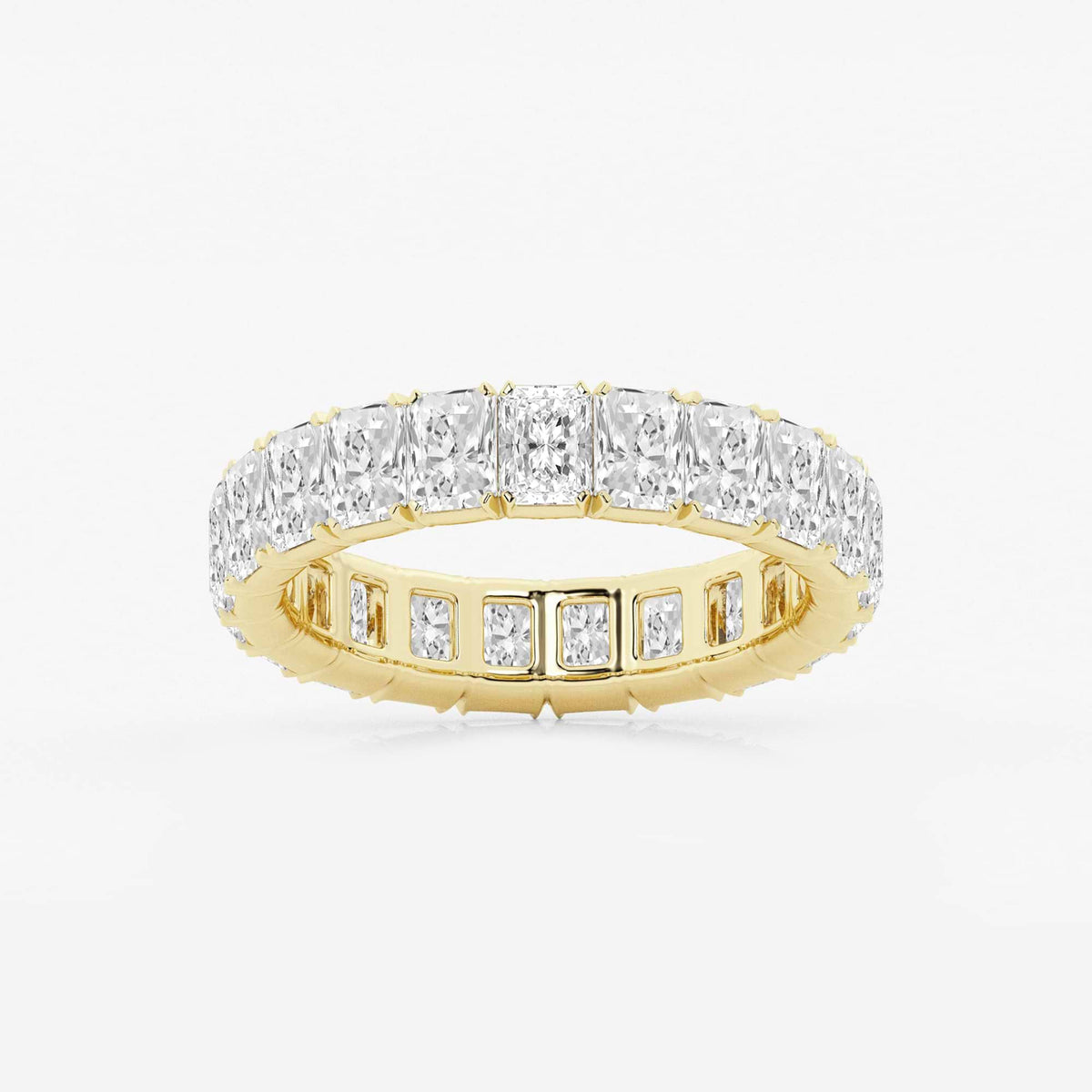 GWA082 - 3 7/8 ctw Radiant Lab Grown Diamond V-Prong Eternity Band - 4.2mm Width