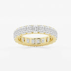 GWA082 - product video for 3 7/8 ctw Radiant Lab Grown Diamond V-Prong Eternity Band - 4.2mm Width