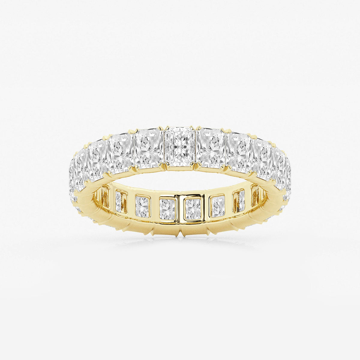 GWA082 - product video for 3 7/8 ctw Radiant Lab Grown Diamond V-Prong Eternity Band - 4.2mm Width