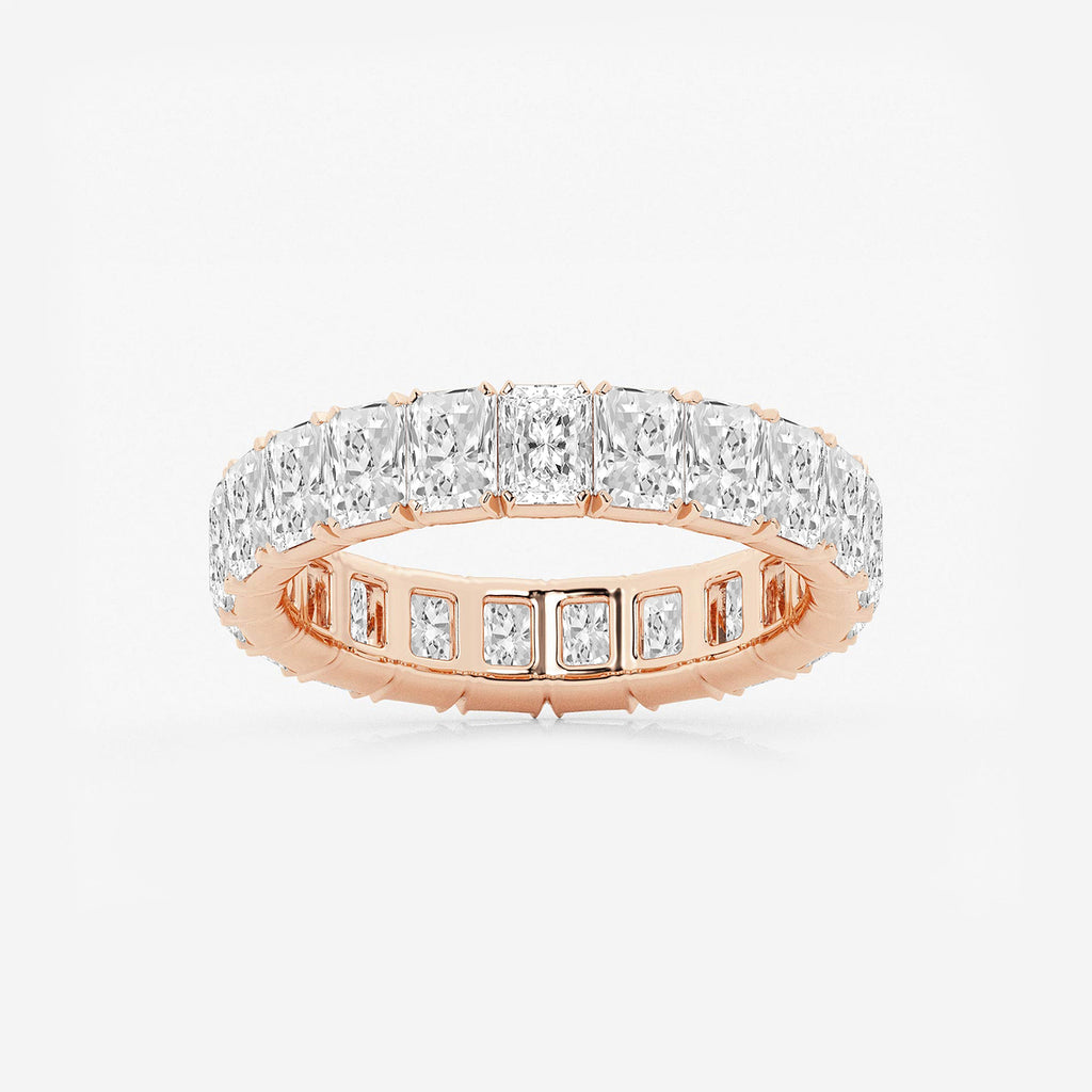 GWA082 - product video for 3 7/8 ctw Radiant Lab Grown Diamond V-Prong Eternity Band - 4.2mm Width