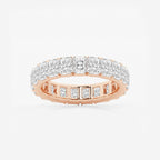 GWA082 - product video for 3 7/8 ctw Radiant Lab Grown Diamond V-Prong Eternity Band - 4.2mm Width