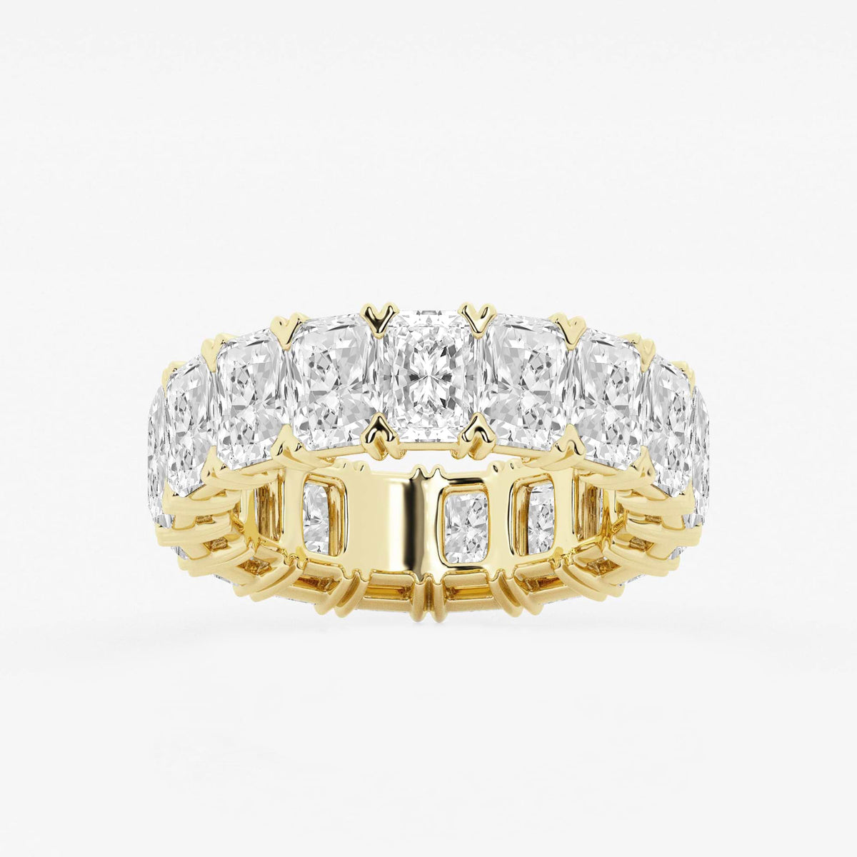 GWA082 - 8 1/2 ctw Radiant Lab Grown Diamond V-Prong Eternity Band - 6.2mm Width