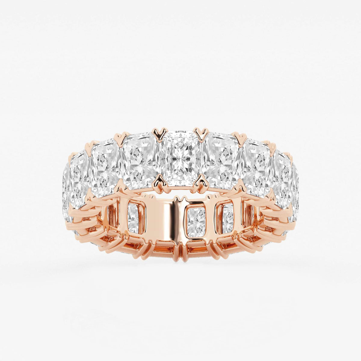 GWA082 - 8 1/2 ctw Radiant Lab Grown Diamond V-Prong Eternity Band - 6.2mm Width