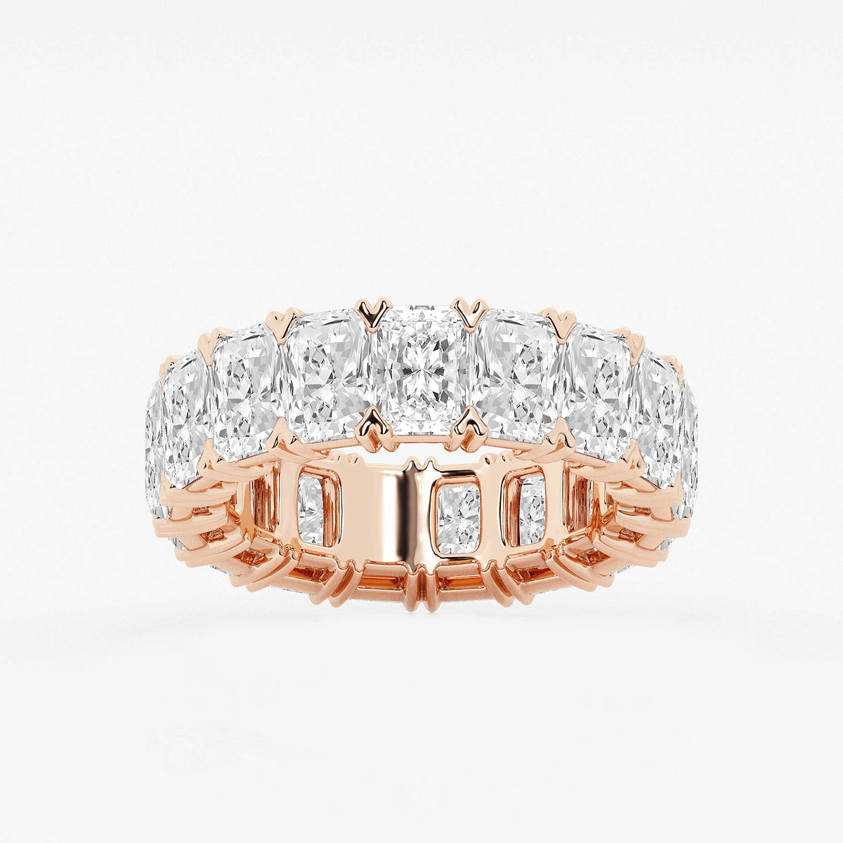 GWA082 - product video for 8 1/2 ctw Radiant Lab Grown Diamond V-Prong Eternity Band - 6.2mm Width
