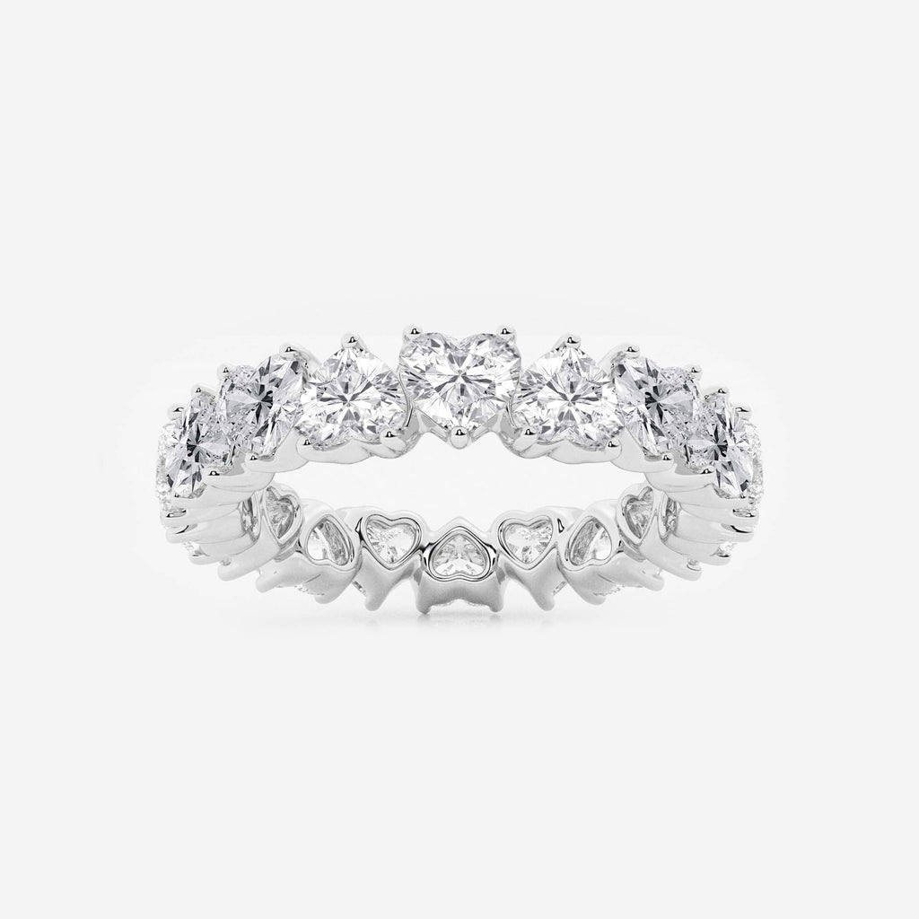 GWA083 - 3 5/8 ctw Alternating Heart Lab Grown Diamond Eternity Band - 4.3mm Width