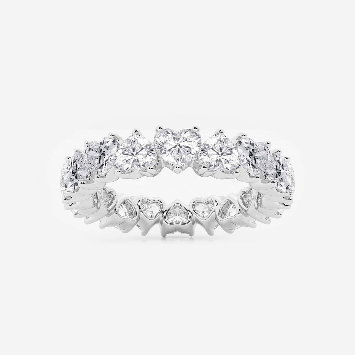 GWA083 - 3 5/8 ctw Alternating Heart Lab Grown Diamond Eternity Band - 4.3mm Width