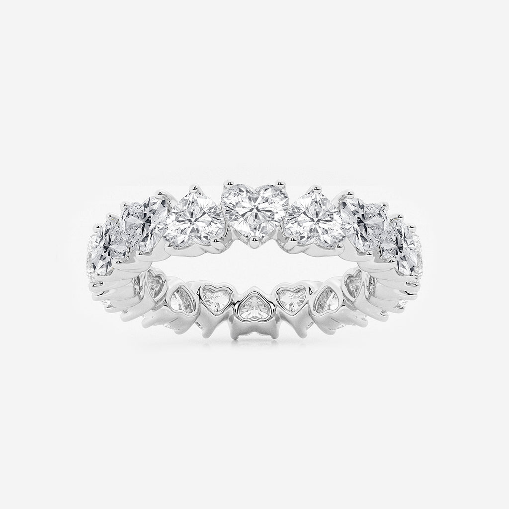 GWA083 - product video for 3 5/8 ctw Alternating Heart Lab Grown Diamond Eternity Band - 4.3mm Width