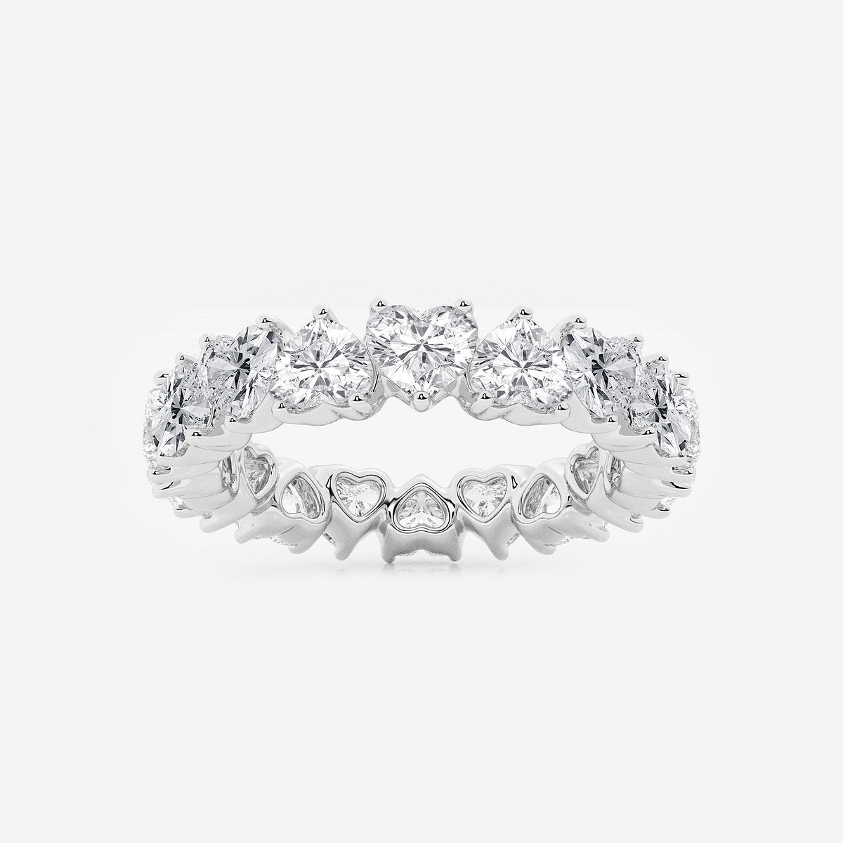 GWA083 - product video for 3 5/8 ctw Alternating Heart Lab Grown Diamond Eternity Band - 4.3mm Width