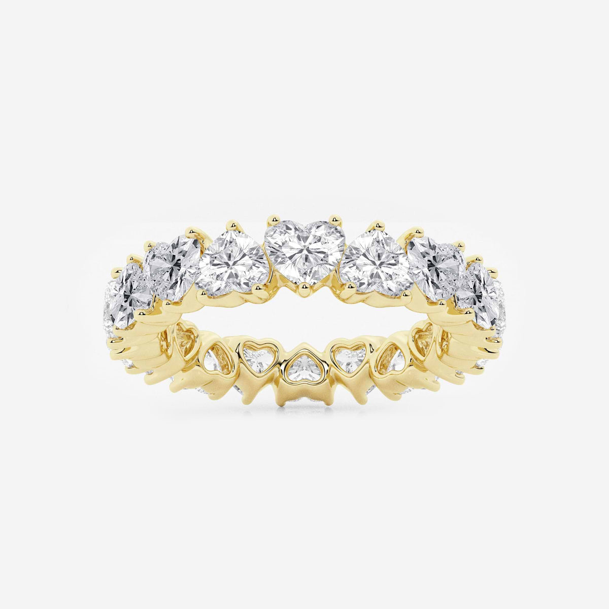 GWA083 - 3 5/8 ctw Alternating Heart Lab Grown Diamond Eternity Band - 4.3mm Width