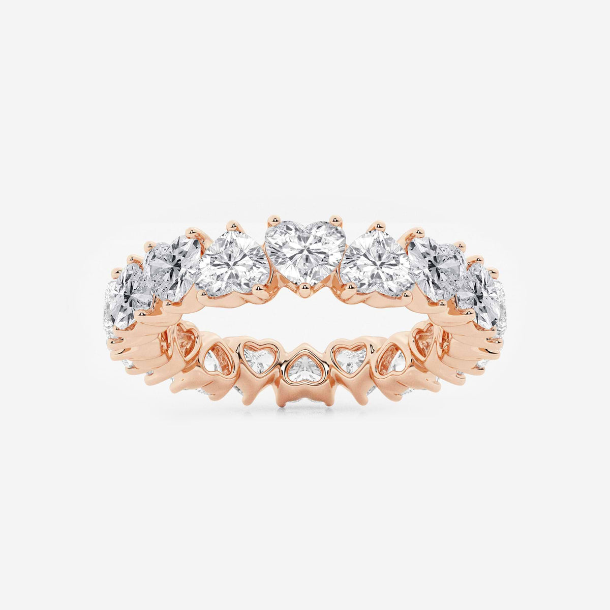 GWA083 - 3 5/8 ctw Alternating Heart Lab Grown Diamond Eternity Band - 4.3mm Width