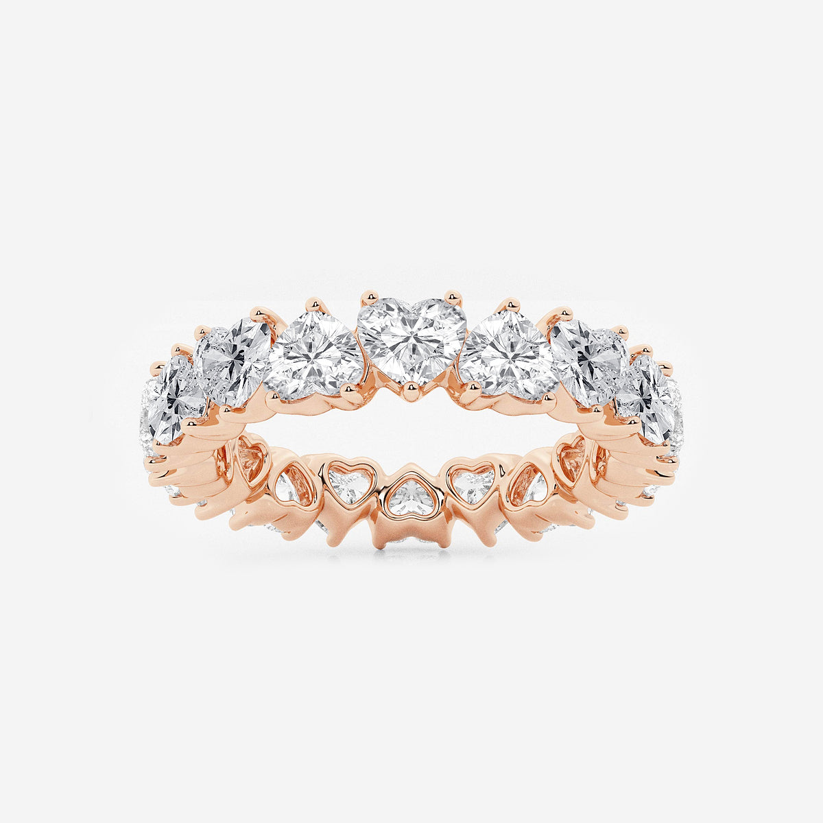GWA083 - product video for 3 5/8 ctw Alternating Heart Lab Grown Diamond Eternity Band - 4.3mm Width