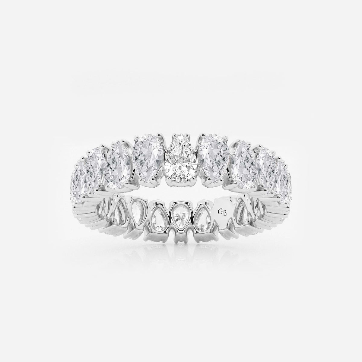 GWA084 - 4 1/2 ctw Alternating Pear Lab Grown Diamond Eternity Band - 5mm Width