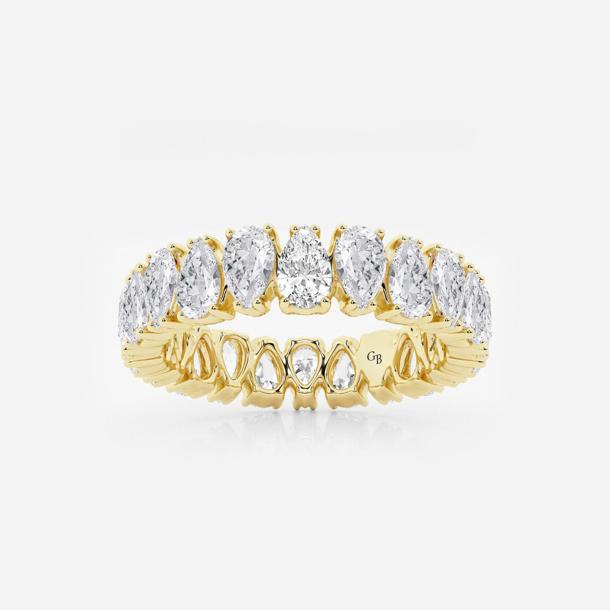 GWA084 - 4 1/2 ctw Alternating Pear Lab Grown Diamond Eternity Band - 5mm Width