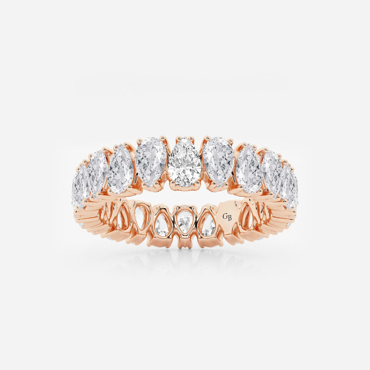 GWA084 - 4 1/2 ctw Alternating Pear Lab Grown Diamond Eternity Band - 5mm Width