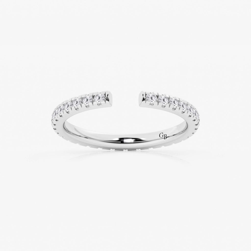 GWA085 - 5/8 ctw Round Lab Grown Diamond French Pave Nesting Wedding Band