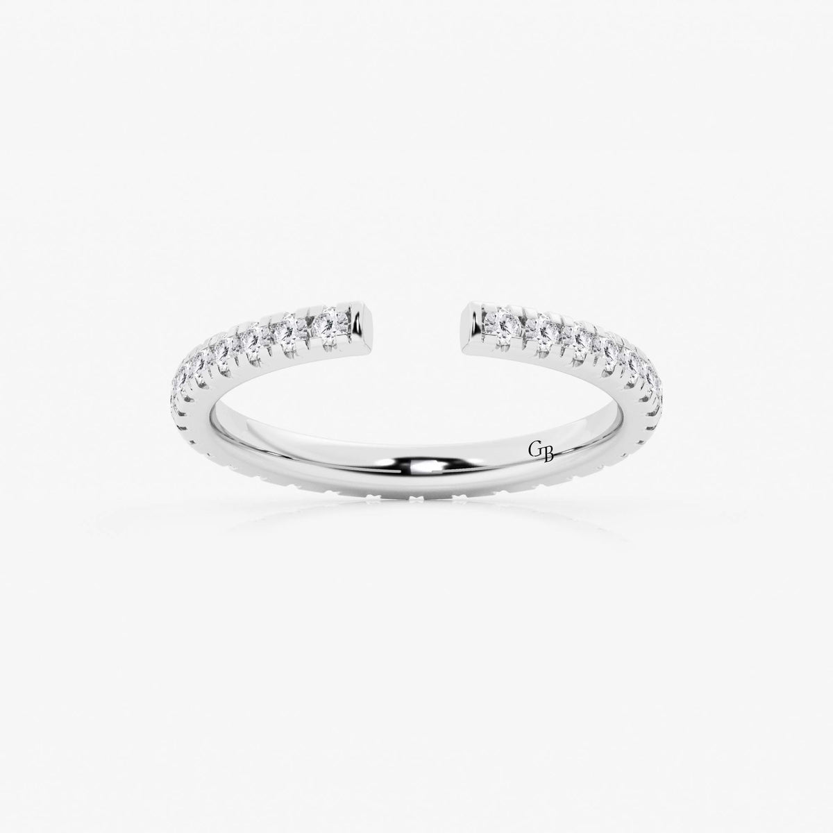 GWA085 - 5/8 ctw Round Lab Grown Diamond French Pave Nesting Wedding Band