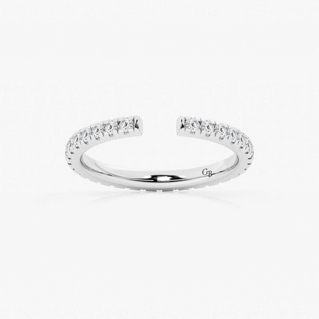 GWA085 - product video for 5/8 ctw Round Lab Grown Diamond French Pave Nesting Wedding Band