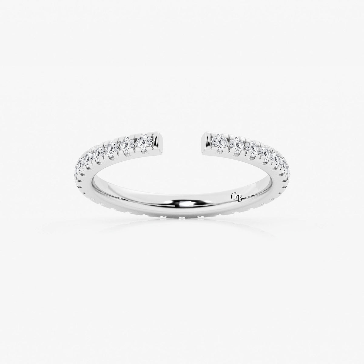 GWA085 - product video for 5/8 ctw Round Lab Grown Diamond French Pave Nesting Wedding Band