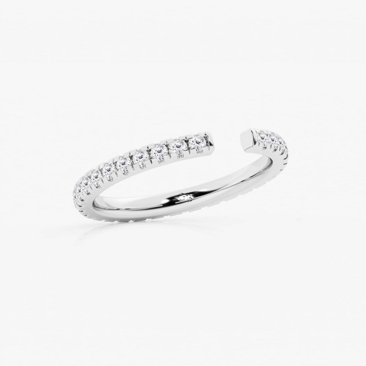 GWA085 - Additional Image 1 for  5/8 ctw Round Lab Grown Diamond French Pave Nesting Wedding Band